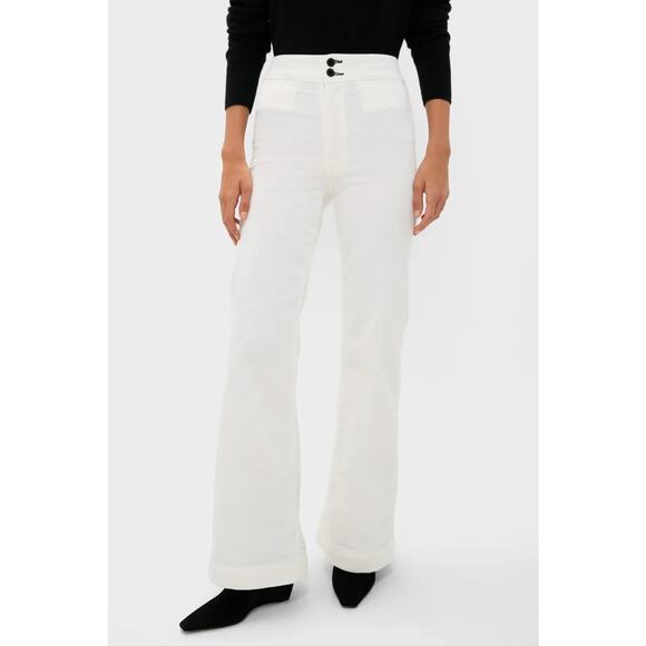 ASKK NY Pants - ASKK NY Eggshell Brighton Corduroy Wide Leg Pants - Size 28